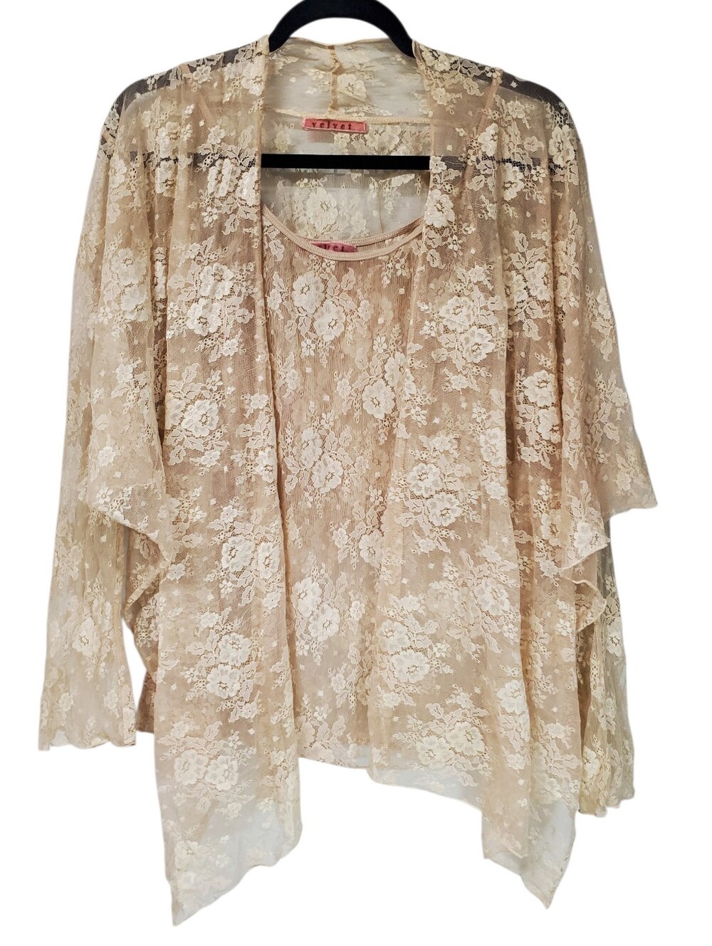 Cottagecore Romantic Regency Cream Lace Set By Velvet Size Small Tank And Jacket